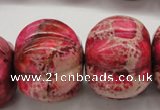 CDE610 15.5 inches 22*30mm pumpkin dyed sea sediment jasper beads