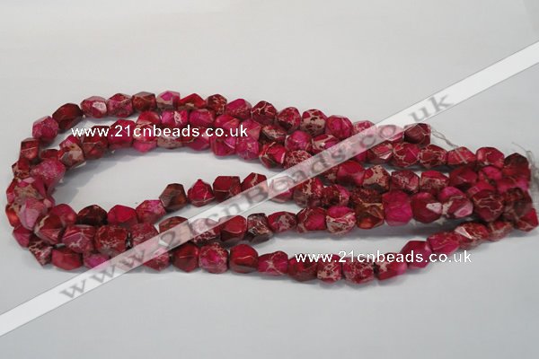 CDE612 15.5 inches 8*10mm faceted nugget dyed sea sediment jasper beads