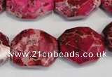 CDE615 15.5 inches 18*24mm faceted nugget dyed sea sediment jasper beads