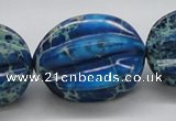 CDE62 15.5 inches 25*33mm star fruit shaped dyed sea sediment jasper beads