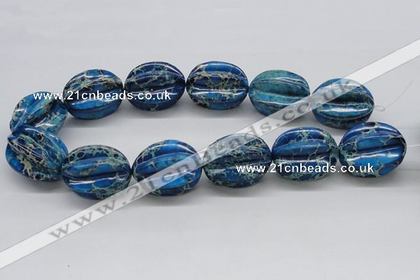 CDE62 15.5 inches 25*33mm star fruit shaped dyed sea sediment jasper beads