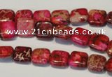 CDE620 15.5 inches 10*10mm square dyed sea sediment jasper beads