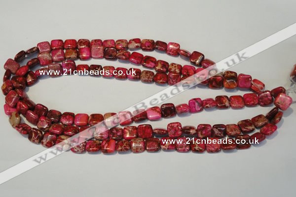 CDE621 15.5 inches 12*12mm square dyed sea sediment jasper beads