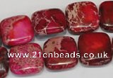 CDE623 15.5 inches 16*16mm square dyed sea sediment jasper beads