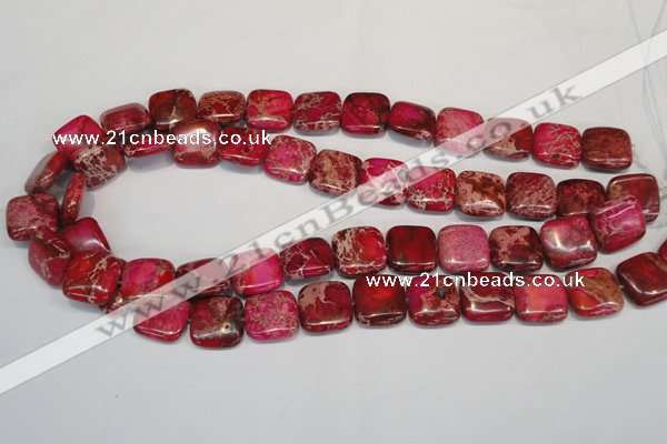 CDE623 15.5 inches 16*16mm square dyed sea sediment jasper beads