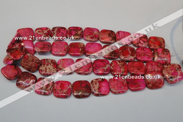 CDE625 15.5 inches 20*20mm square dyed sea sediment jasper beads