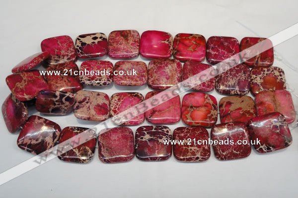 CDE626 15.5 inches 25*25mm square dyed sea sediment jasper beads