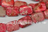 CDE631 15.5 inches 12*16mm rectangle dyed sea sediment jasper beads