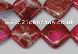 CDE638 15.5 inches 18*18mm diamond dyed sea sediment jasper beads