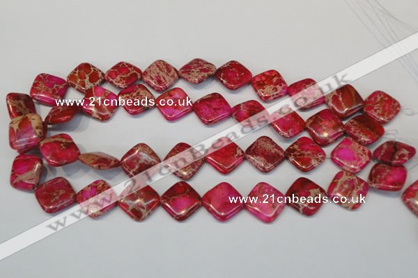 CDE638 15.5 inches 18*18mm diamond dyed sea sediment jasper beads
