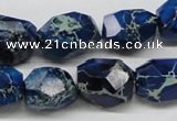 CDE64 15.5 inches 15*20mm faceted nuggets dyed sea sediment jasper beads