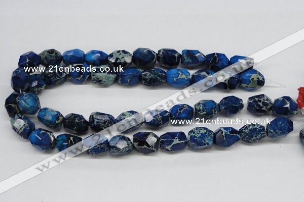 CDE64 15.5 inches 15*20mm faceted nuggets dyed sea sediment jasper beads