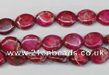 CDE642 15.5 inches 8*10mm oval dyed sea sediment jasper beads