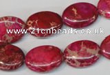 CDE645 15.5 inches 13*18mm oval dyed sea sediment jasper beads