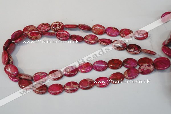 CDE645 15.5 inches 13*18mm oval dyed sea sediment jasper beads