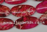 CDE647 15.5 inches 15*30mm oval dyed sea sediment jasper beads