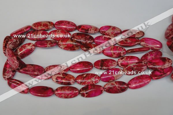 CDE647 15.5 inches 15*30mm oval dyed sea sediment jasper beads