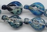 CDE66 15.5 inches 20*30mm petal shaped dyed sea sediment jasper beads