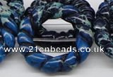 CDE67 15.5 inches 40mm donut shaped dyed sea sediment jasper beads