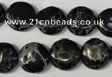 CDE688 15.5 inches 15mm flat round dyed sea sediment jasper beads