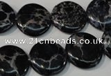 CDE689 15.5 inches 18mm flat round dyed sea sediment jasper beads