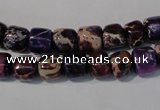 CDE705 15.5 inches 6*8mm nuggets dyed sea sediment jasper beads
