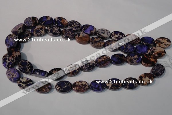 CDE710 15.5 inches 13*18mm oval dyed sea sediment jasper beads