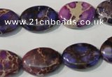 CDE711 15.5 inches 13*18mm oval dyed sea sediment jasper beads