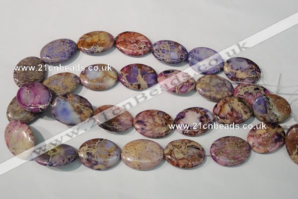 CDE712 15.5 inches 22*30mm oval dyed sea sediment jasper beads