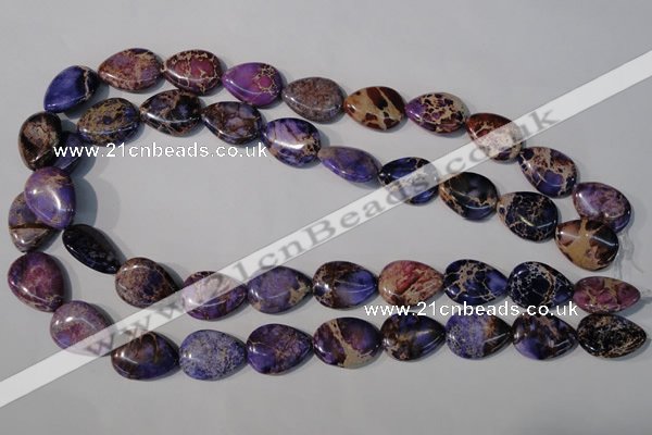 CDE714 15.5 inches 15*20mm flat teardrop dyed sea sediment jasper beads