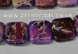 CDE717 15.5 inches 16*16mm square dyed sea sediment jasper beads