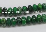 CDE72 15.5 inches 6*10mm rondelle dyed sea sediment jasper beads