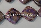 CDE720 15.5 inches 18*18mm diamond dyed sea sediment jasper beads