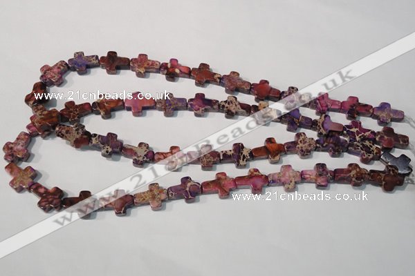 CDE722 15.5 inches 12*16mm cross dyed sea sediment jasper beads