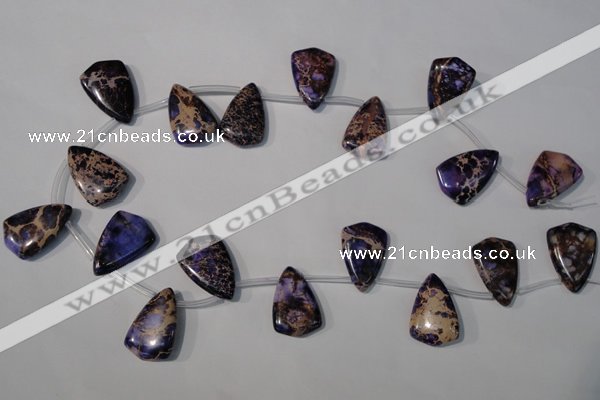 CDE724 Top-drilled 16*24mm flat teardrop dyed sea sediment jasper beads