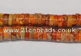 CDE734 15.5 inches 3*8mm heishi dyed sea sediment jasper beads