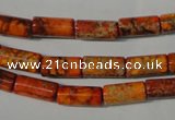 CDE736 15.5 inches 6*12mm tube dyed sea sediment jasper beads