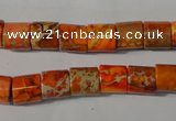 CDE737 15.5 inches 8*8mm tube dyed sea sediment jasper beads