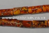 CDE738 15.5 inches 8*16mm tube dyed sea sediment jasper beads