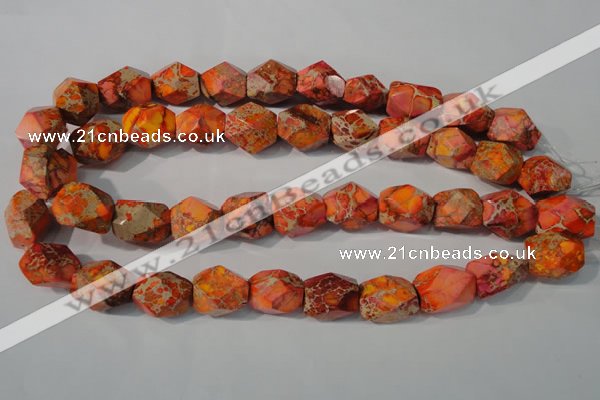 CDE747 15.5 inches 13*18mm faceted nuggets dyed sea sediment jasper beads