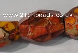 CDE748 15.5 inches 18*25mm faceted nuggets dyed sea sediment jasper beads