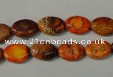 CDE750 15.5 inches 12*14mm oval dyed sea sediment jasper beads