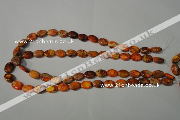 CDE750 15.5 inches 12*14mm oval dyed sea sediment jasper beads