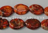 CDE751 15.5 inches 13*18mm oval dyed sea sediment jasper beads