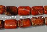 CDE756 15.5 inches 10*14mm rectangle dyed sea sediment jasper beads