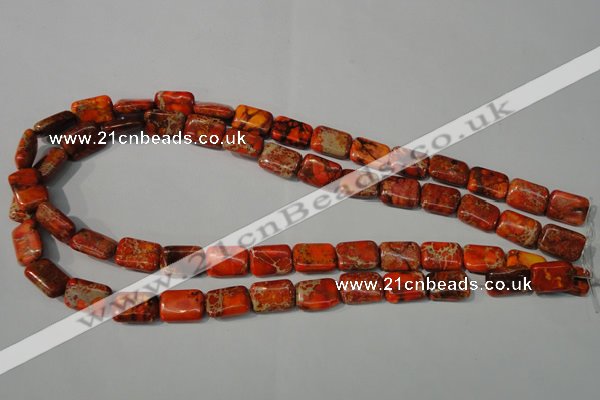 CDE756 15.5 inches 10*14mm rectangle dyed sea sediment jasper beads