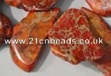 CDE760 15.5 inches 19*32mm – 22*38mm freeform dyed sea sediment jasper bead