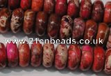 CDE775 15.5 inches 6*14mm rondelle dyed sea sediment jasper beads