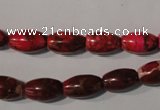 CDE777 15.5 inches 8*13mm rice dyed sea sediment jasper beads