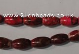 CDE777 15.5 inches 8*13mm rice dyed sea sediment jasper beads